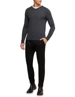 Oxford V-Neck Pure Merino Wool Pullover In Grey 12 Oxford V-Neck Pure Merino Wool Pullover In Grey -Coats Sales Store 986194630 5 1 720x928
