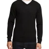 Oxford V-Neck Pure Merino Wool Pullover In Black -Coats Sales Store 986194720 1 1 720x928