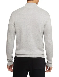 Oxford Robert Zip Neck Knit Pullover In Grey -Coats Sales Store 986194900 3 1 720x928