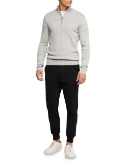 Oxford Robert Zip Neck Knit Pullover In Grey -Coats Sales Store 986194900 5 1 720x928