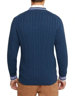 Oxford Logan Cricket Knit Pullover In Blue 10 Oxford Logan Cricket Knit Pullover In Blue -Coats Sales Store 986195080 3 1 720x928