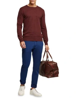Oxford Crew Neck Cotton Cashmere Pullover In Dark Red -Coats Sales Store 986199490 5 1 720x928