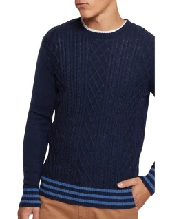 Oxford Matteo Cable Knit Pullover In Navy 11 Oxford Matteo Cable Knit Pullover In Navy -Coats Sales Store 986200120 4 720x928