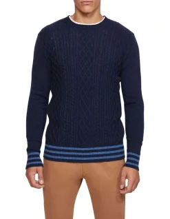 Oxford Matteo Cable Knit Pullover In Navy 12 Oxford Matteo Cable Knit Pullover In Navy -Coats Sales Store 986200120 5 720x928