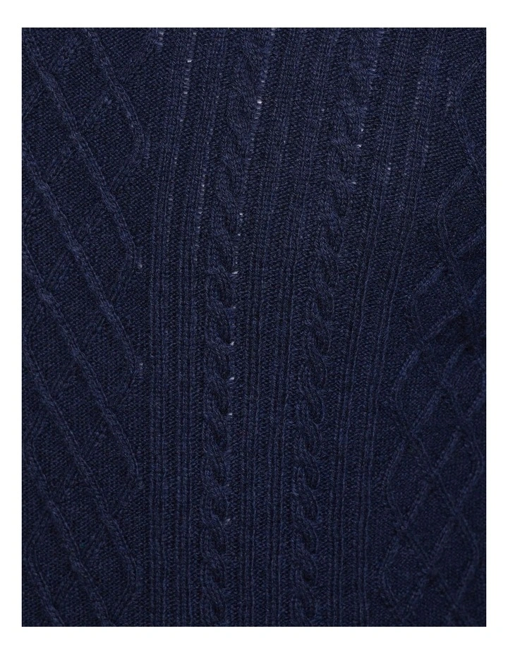 Oxford Matteo Cable Knit Pullover In Navy 8 Oxford Matteo Cable Knit Pullover In Navy - Image 6