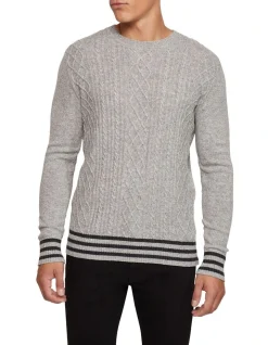 Oxford Matteo Cable Knit Pullover In Grey -Coats Sales Store 986200210 5 720x928
