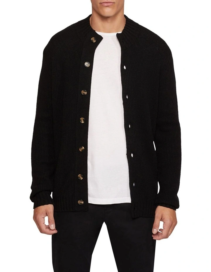 Oxford Lenny Button Up Cardigan In Black 7 Oxford Lenny Button Up Cardigan In Black - Image 5
