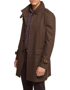 Oxford Roger Wool Rich Overcoat In Brown -Coats Sales Store 986203990 3 720x928