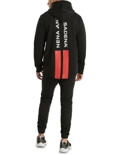 Nena & Pasadena Skyfall Hooded Dual Curved Sweater In Black -Coats Sales Store 986505130 7 720x928