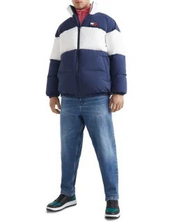 Tommy Jeans Authentic Serif Puffer Jacket In Blue