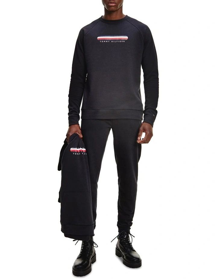 Tommy Hilfiger Seacell Logo Track Sweatshirt In Black 3 Tommy Hilfiger Seacell Logo Track Sweatshirt In Black