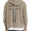 KSCY Gaskill Relaxed Hooded Zip Sweater In Brown