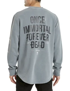 KSCY Easton Dual Curved Sweater In Grey