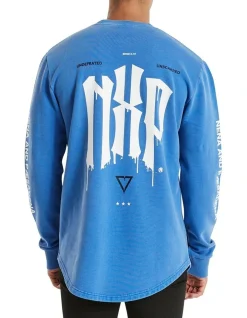 Nena & Pasadena Brooklyn Dual Curved Sweater In Blue