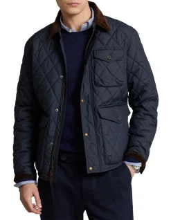 Polo Ralph Lauren Water Repellent Quilted Jacket In Blue