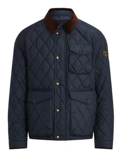 Polo Ralph Lauren Water Repellent Quilted Jacket In Blue -Coats Sales Store 993954700 4 720x928