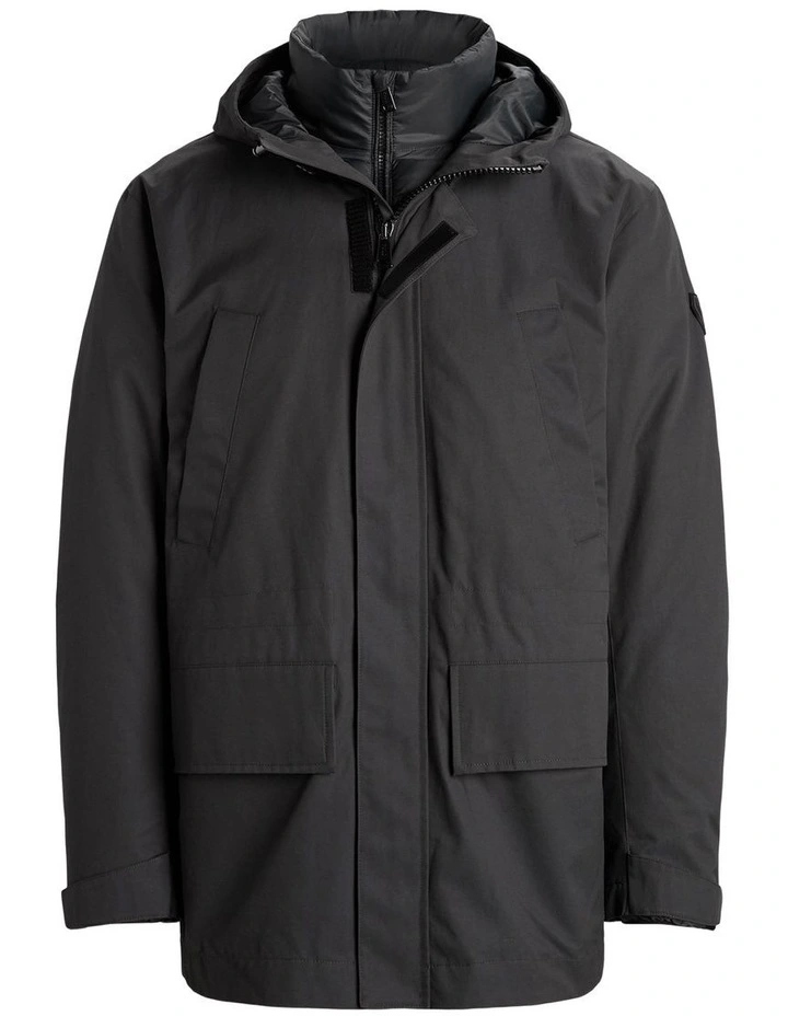 Polo Ralph Lauren Twill Hooded Coat & Quilted Liner In Grey 6 Polo Ralph Lauren Twill Hooded Coat & Quilted Liner In Grey - Image 4