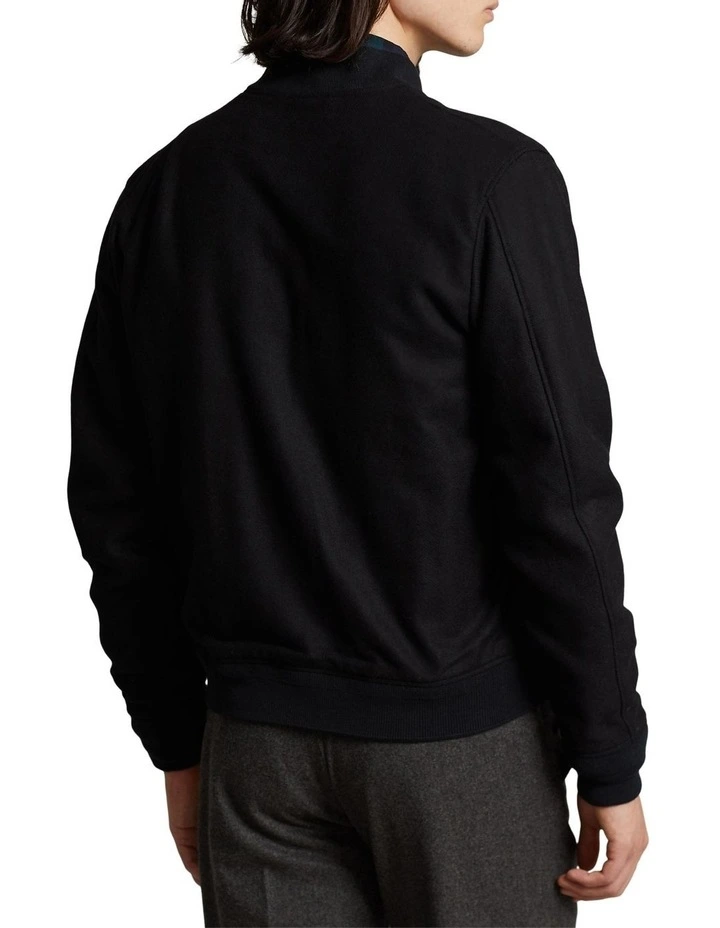 Polo Ralph Lauren Wool Blend Bomber Jacket In Black 4 Polo Ralph Lauren Wool Blend Bomber Jacket In Black - Image 2