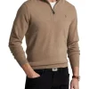 Polo Ralph Lauren Wool Quarter Zip Sweater In Brown -Coats Sales Store 993957310 1 720x928