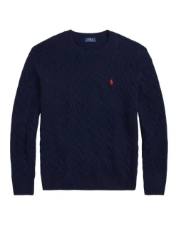 Polo Ralph Lauren Cable Knit Wool Cashmere Sweater In Blue -Coats Sales Store 993957670 4 720x928