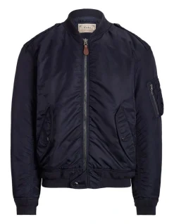 Polo Ralph Lauren Twill Down Bomber Jacket In Navy -Coats Sales Store 993958300 4 720x928
