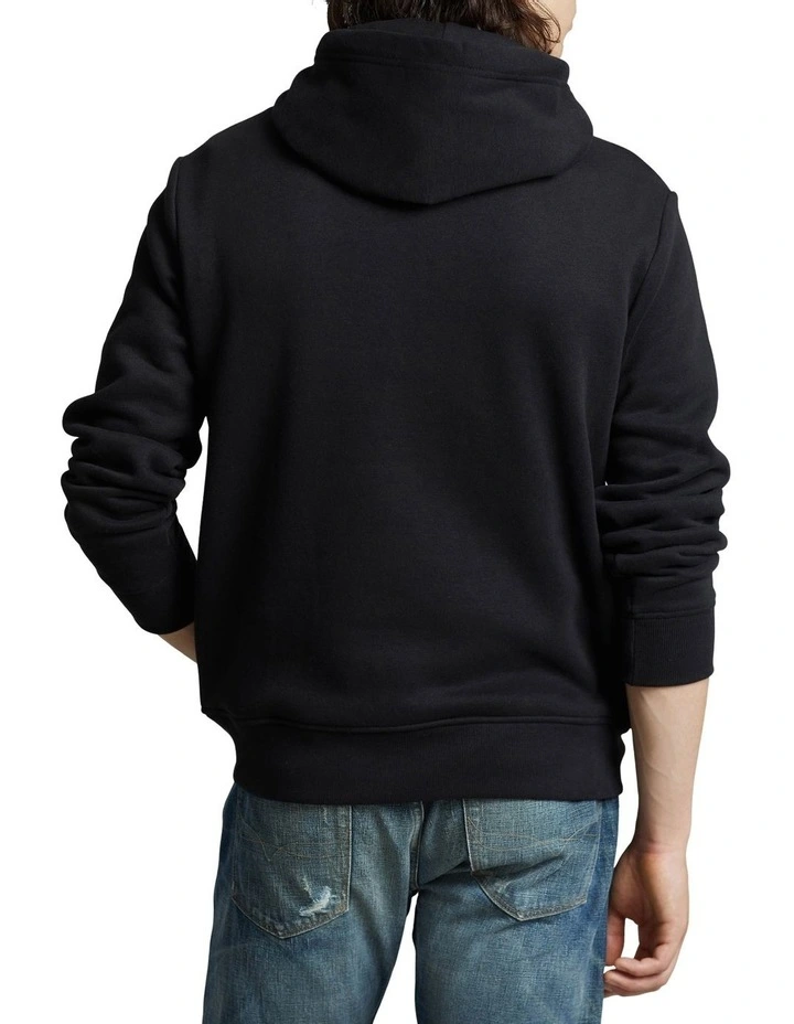 Polo Ralph Lauren Checked Big Pony Logo Fleece Hoodie In Black 4 Polo Ralph Lauren Checked Big Pony Logo Fleece Hoodie In Black - Image 2