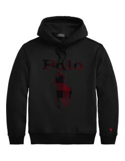Polo Ralph Lauren Checked Big Pony Logo Fleece Hoodie In Black 9 Polo Ralph Lauren Checked Big Pony Logo Fleece Hoodie In Black -Coats Sales Store 993963250 4 720x928